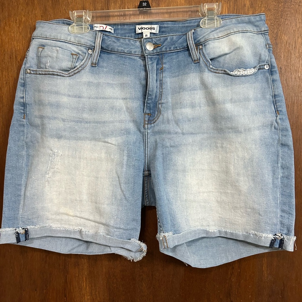 Vigoss Faded Blue Jean Shorts for Women